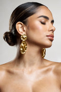 Zen | Gold Abstract Drop Circle Earrings