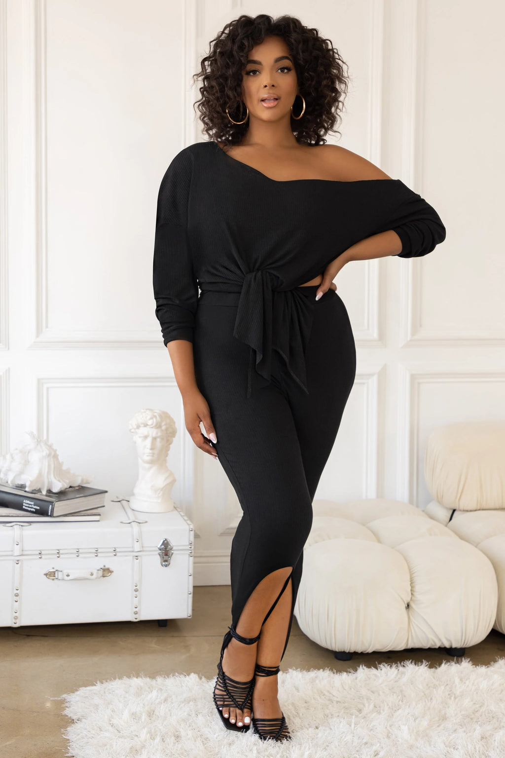 Solo | Plus Black Stirrup Leggings
