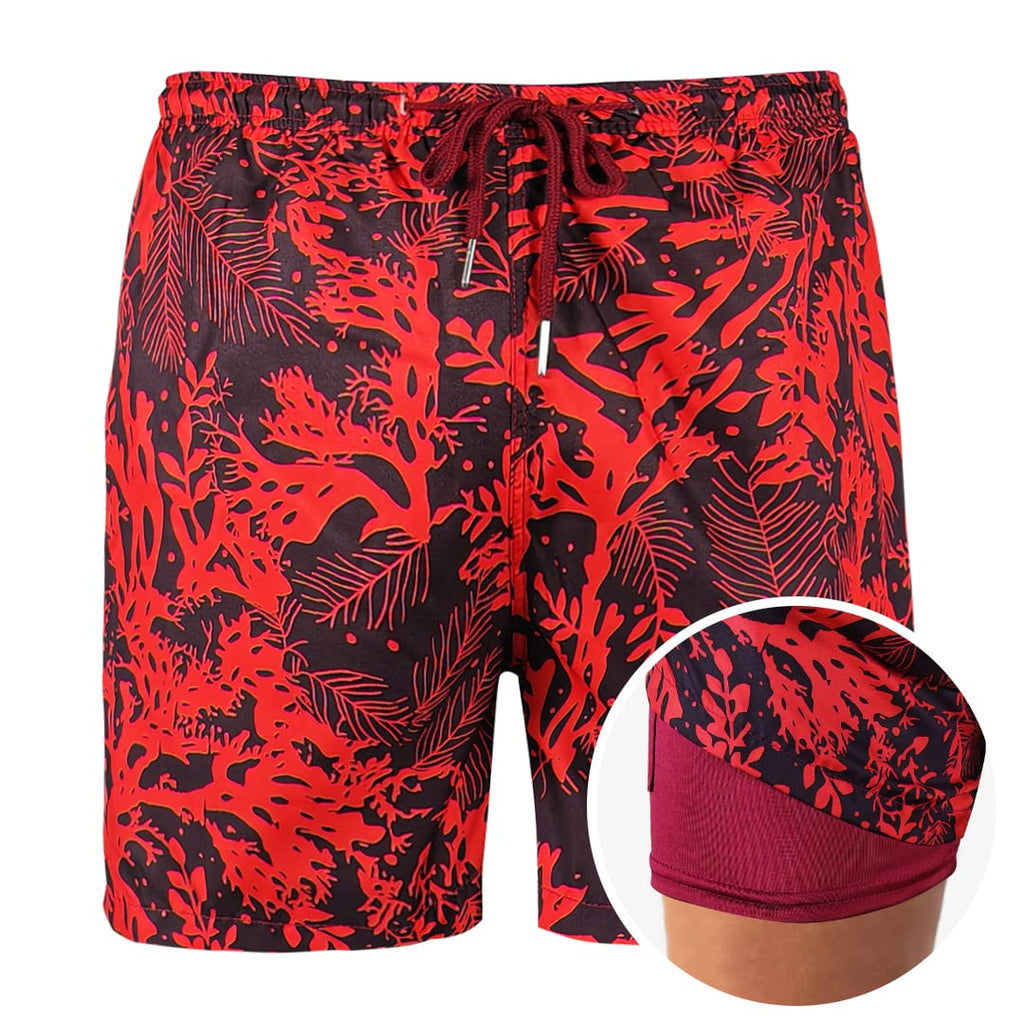 Red Reef - 6 Mid-Length Hybrid Shorts