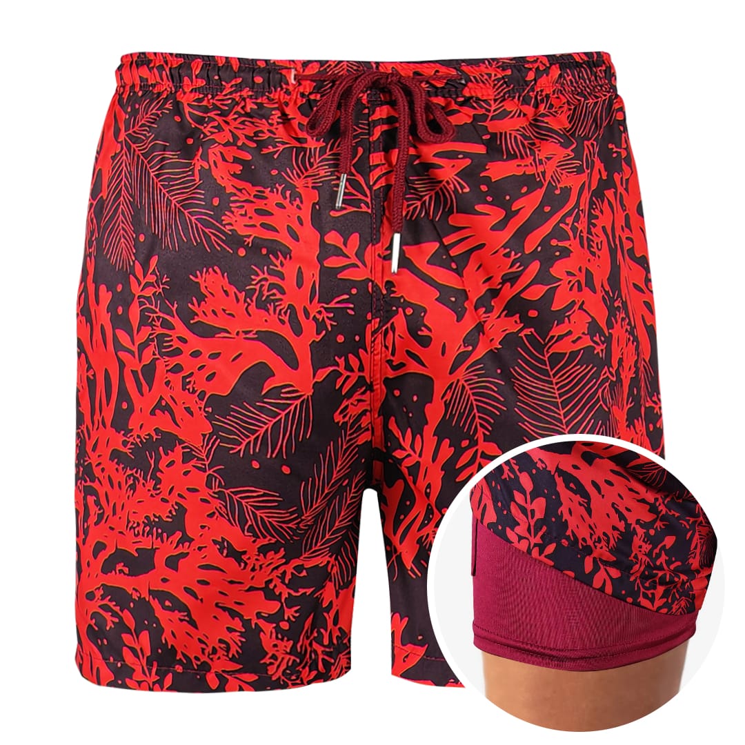 Red Reef - 6 Mid-Length Hybrid Shorts
