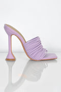 Through The Wire Multi Strap Mule Heels in Lilac
