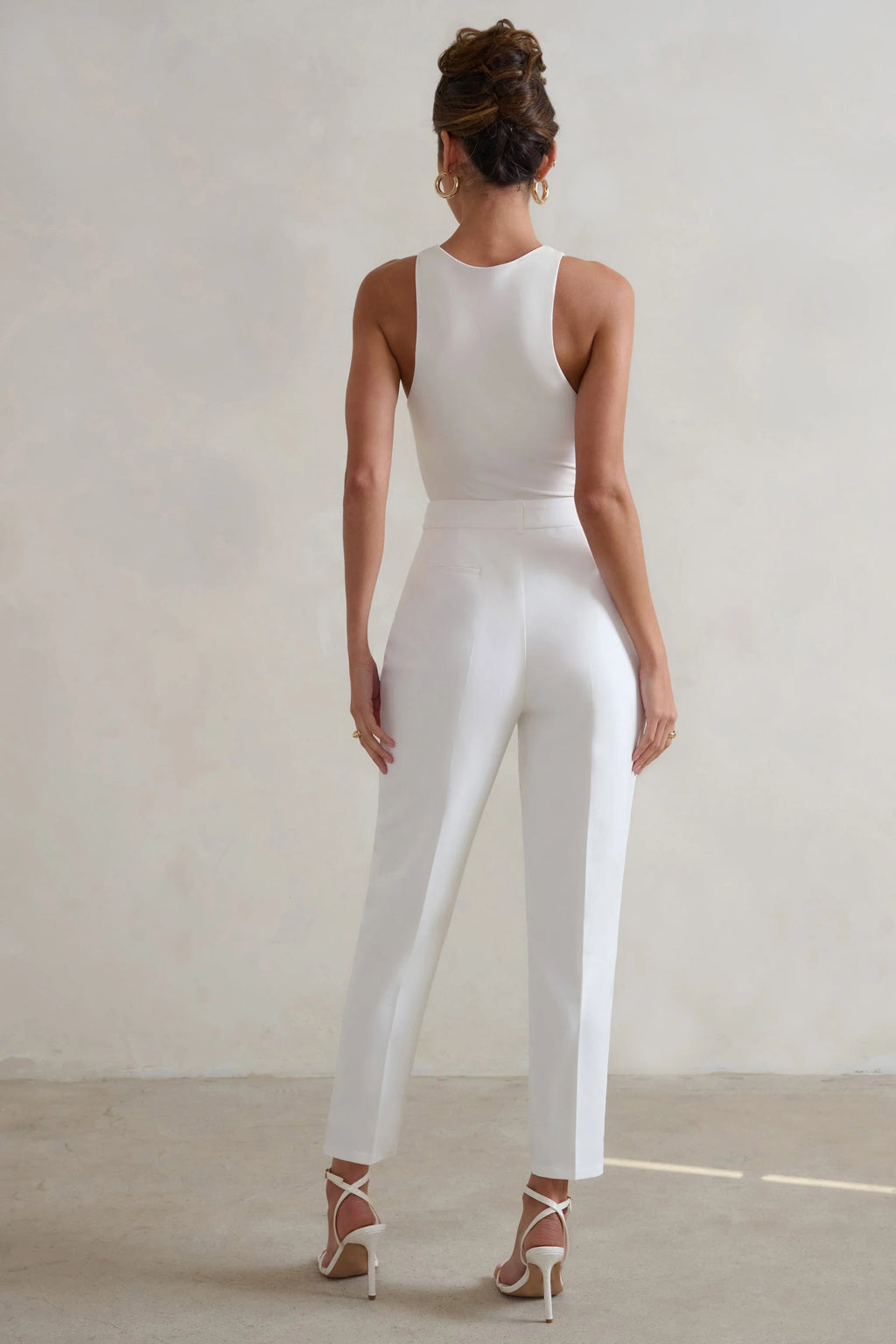 Cilla | White Cigarette Trousers