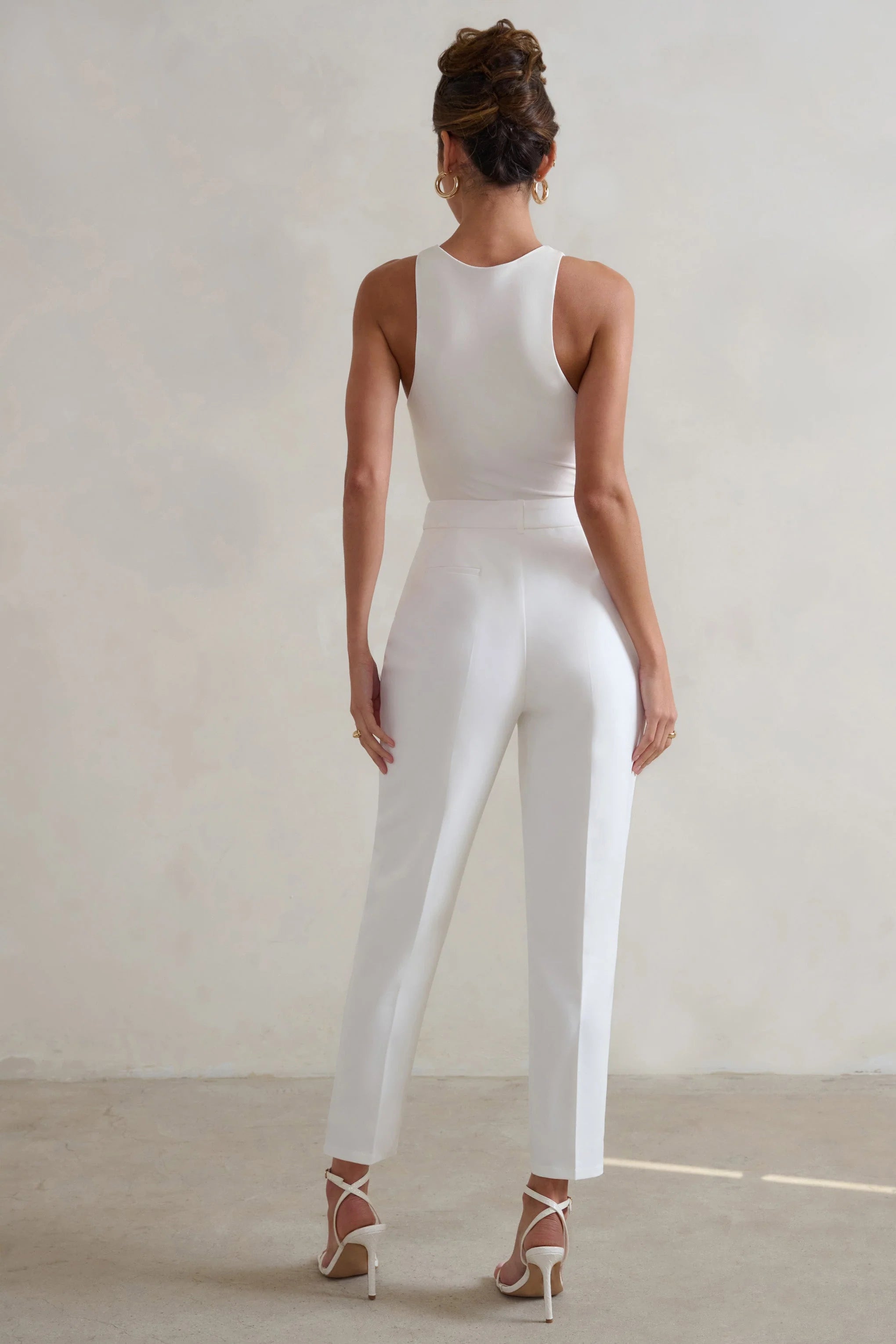 Cilla | White Cigarette Trousers