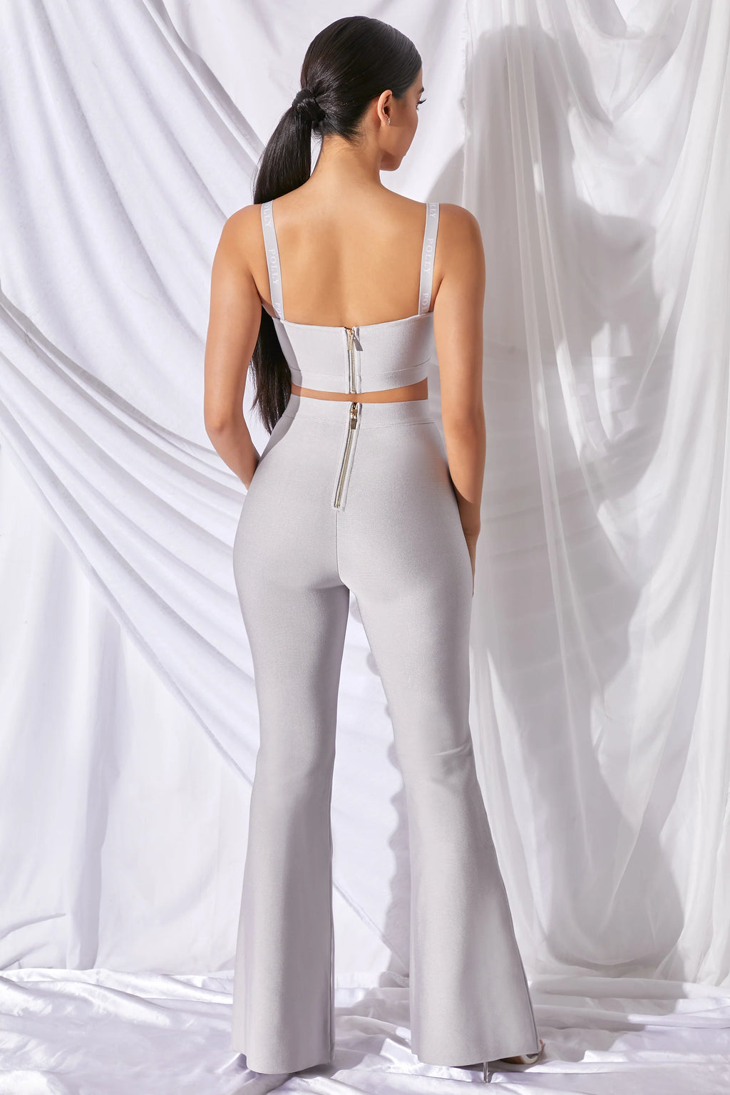 Too Good For You Underwired Bandage Crop Top in Grey