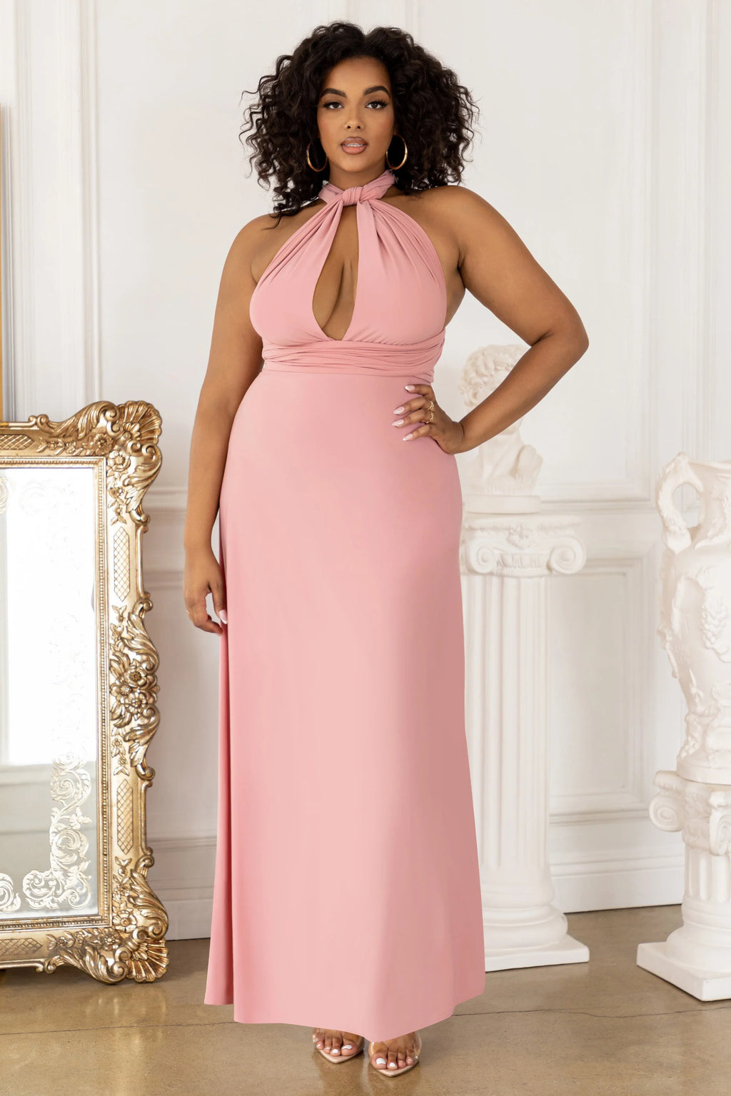 One Of A Kind | Plus Blush Multiway Maxi Dress