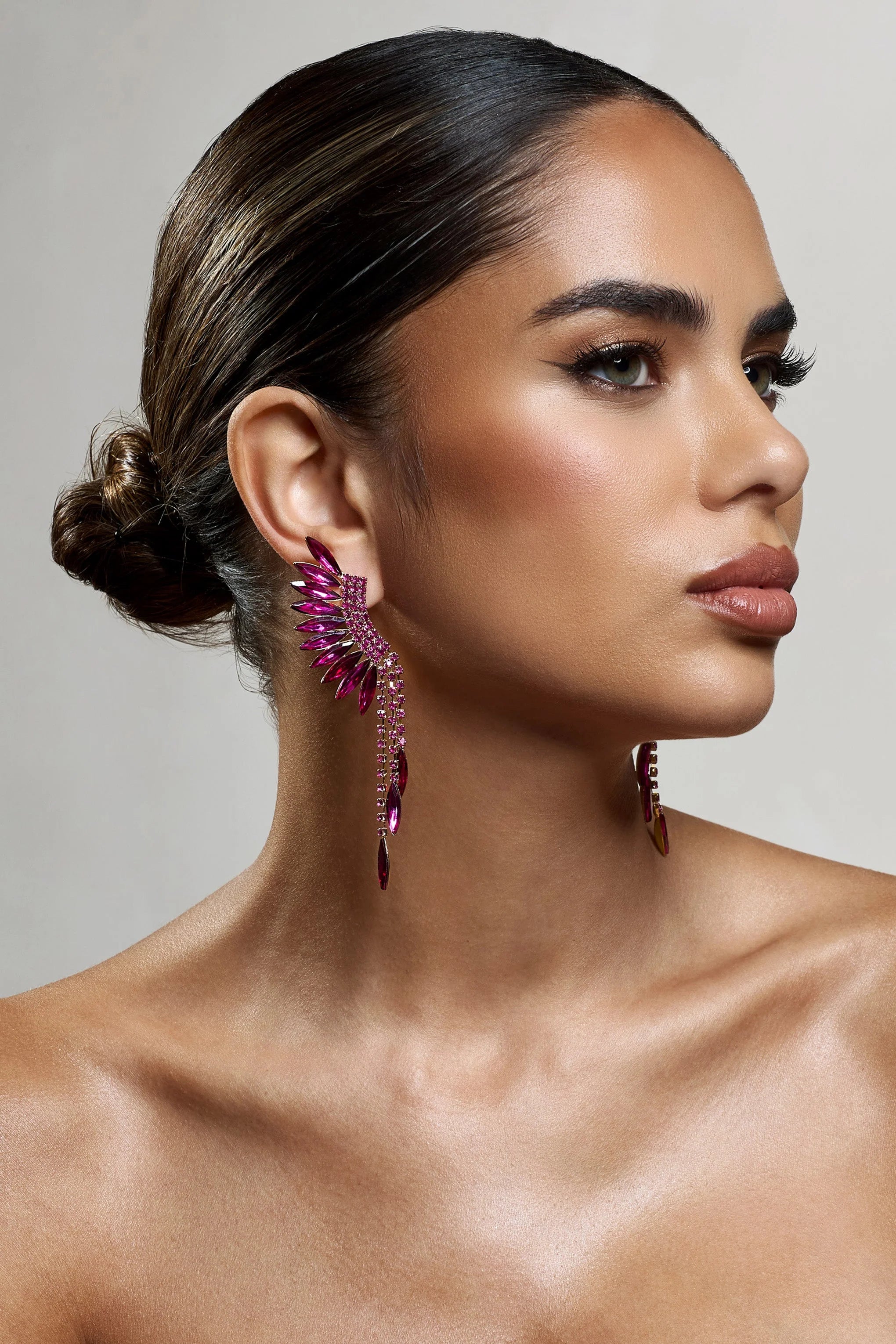 Mardi | Pink & Gold Statement Dangle Earrings