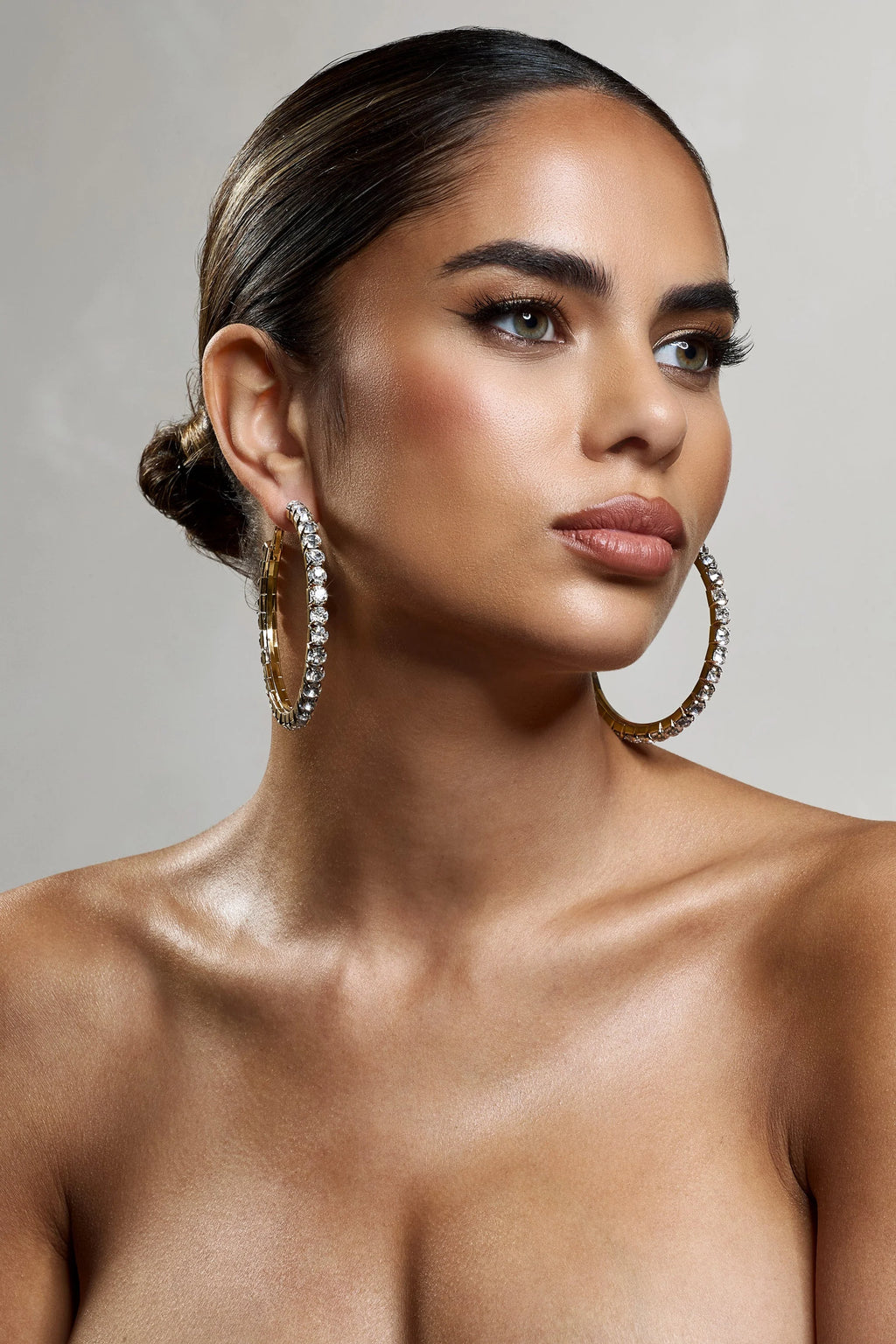 Grace | Gold Chunky Diamante Hoop