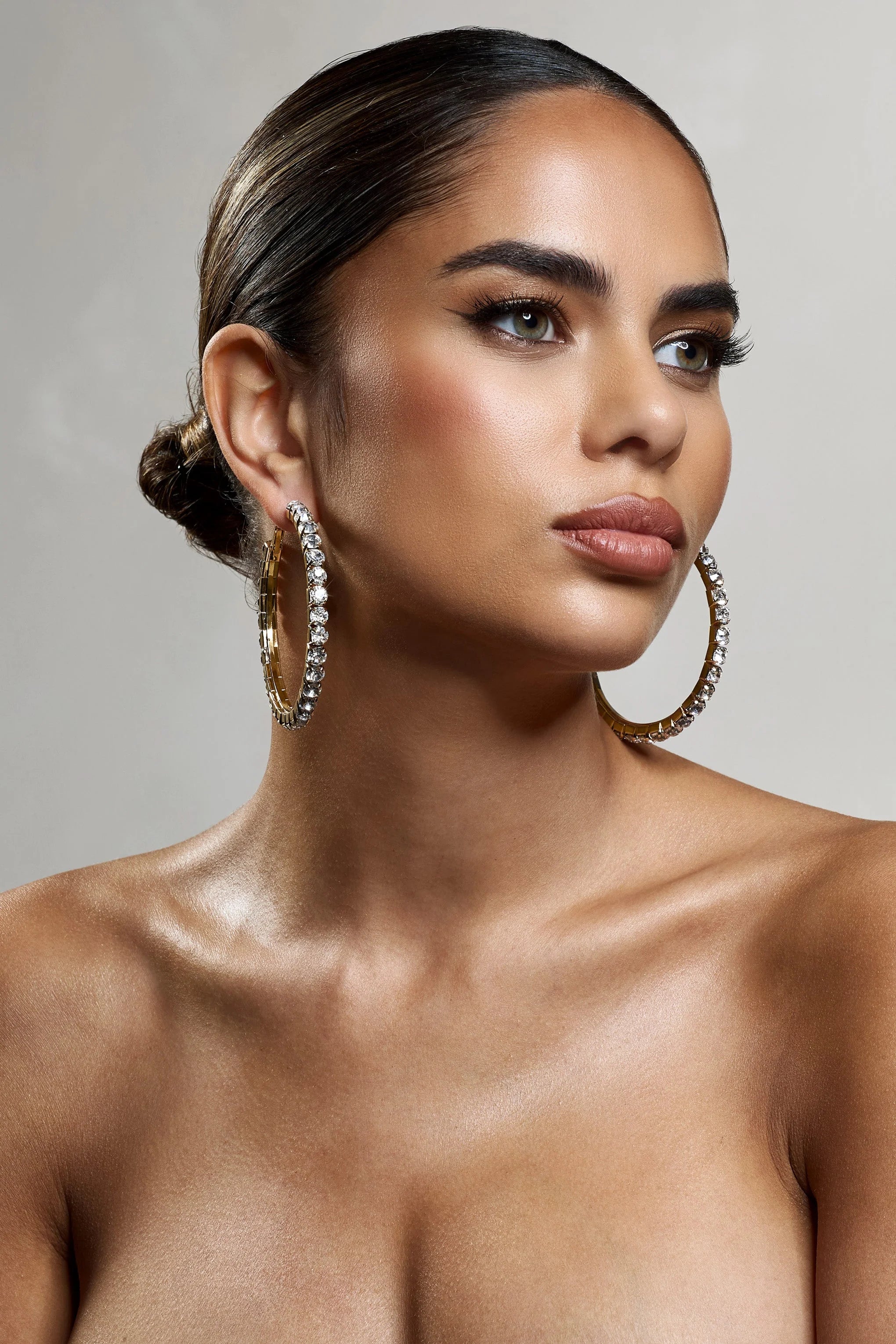 Grace | Gold Chunky Diamante Hoop