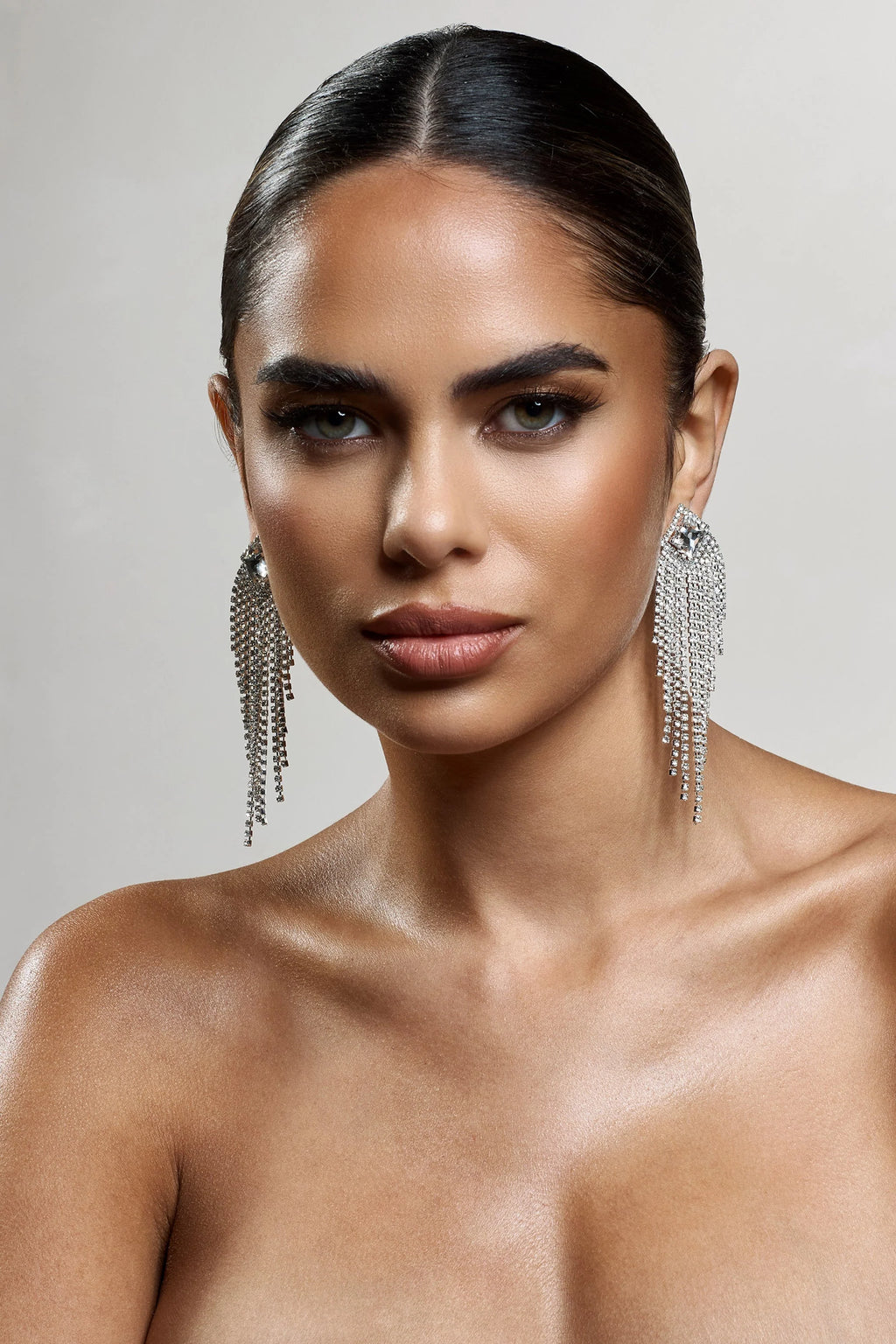 Focus | Silver Diamante Tassel Earrings