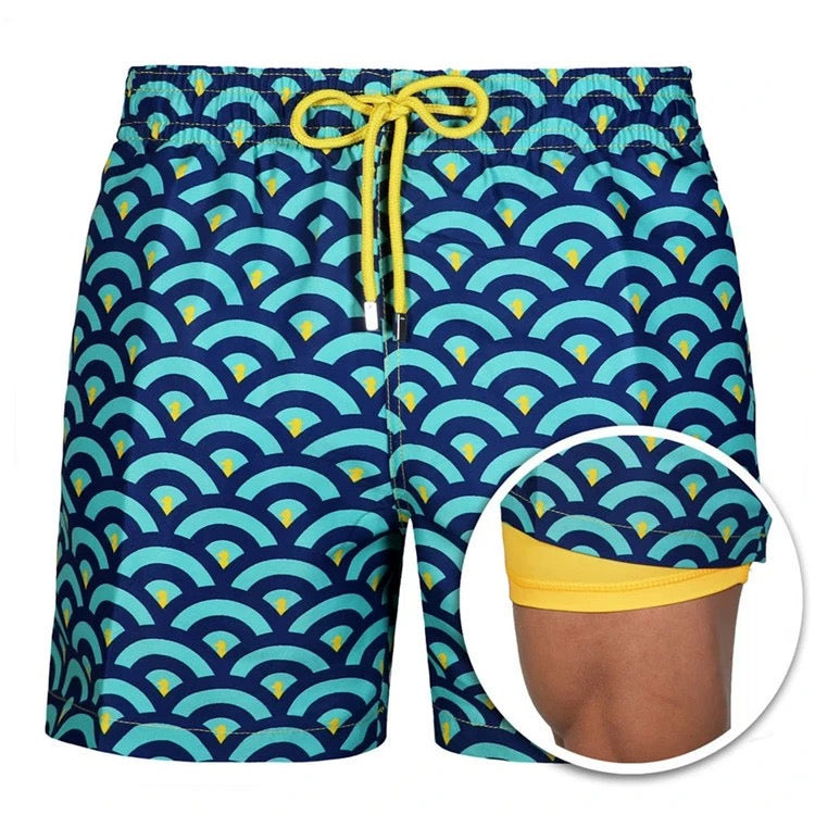 Miami Clouds - 6 Mid-Length Hybrid Shorts