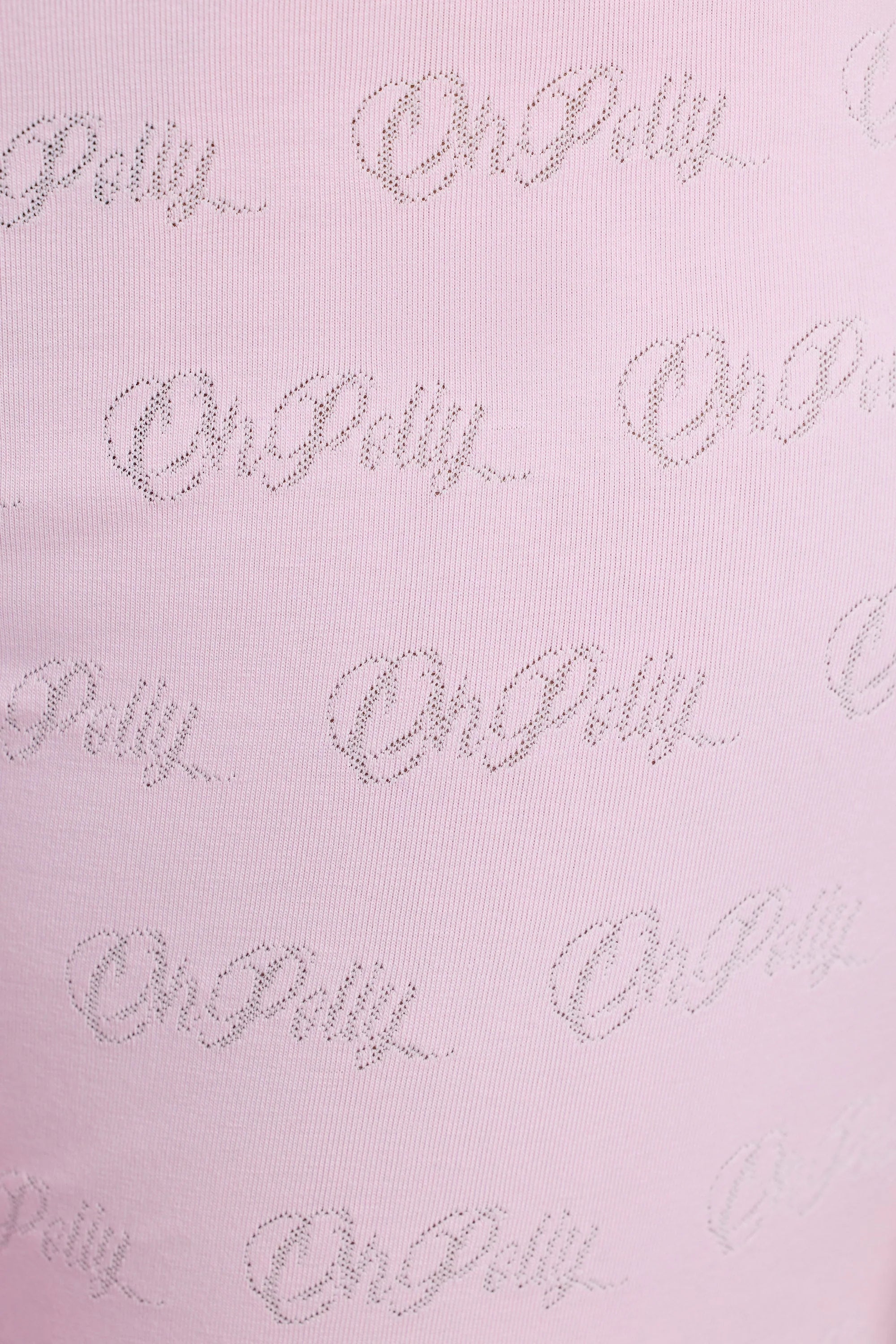 Mid Rise Straight Leg Pointelle Trousers in Baby Pink