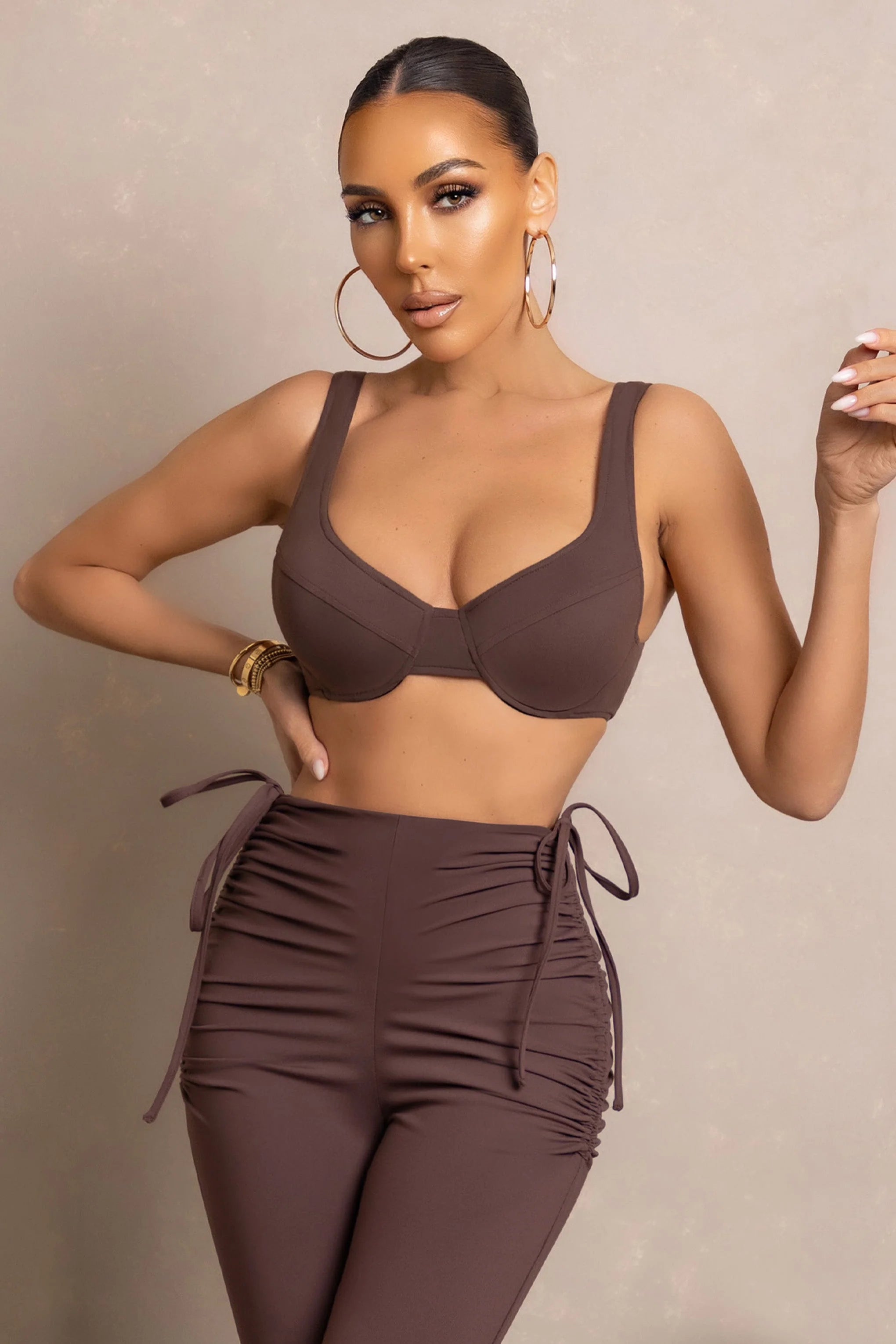 Under Pinning | Brown Balcony Bralette Crop Top