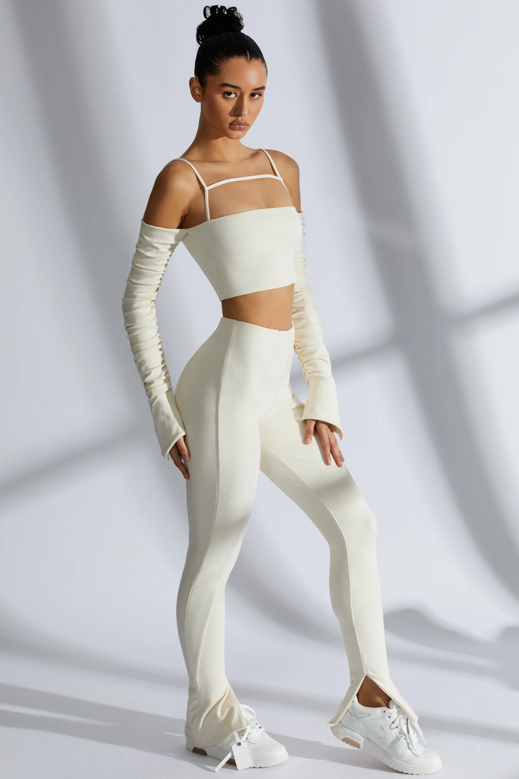 Ribbed Leggings in Ivory