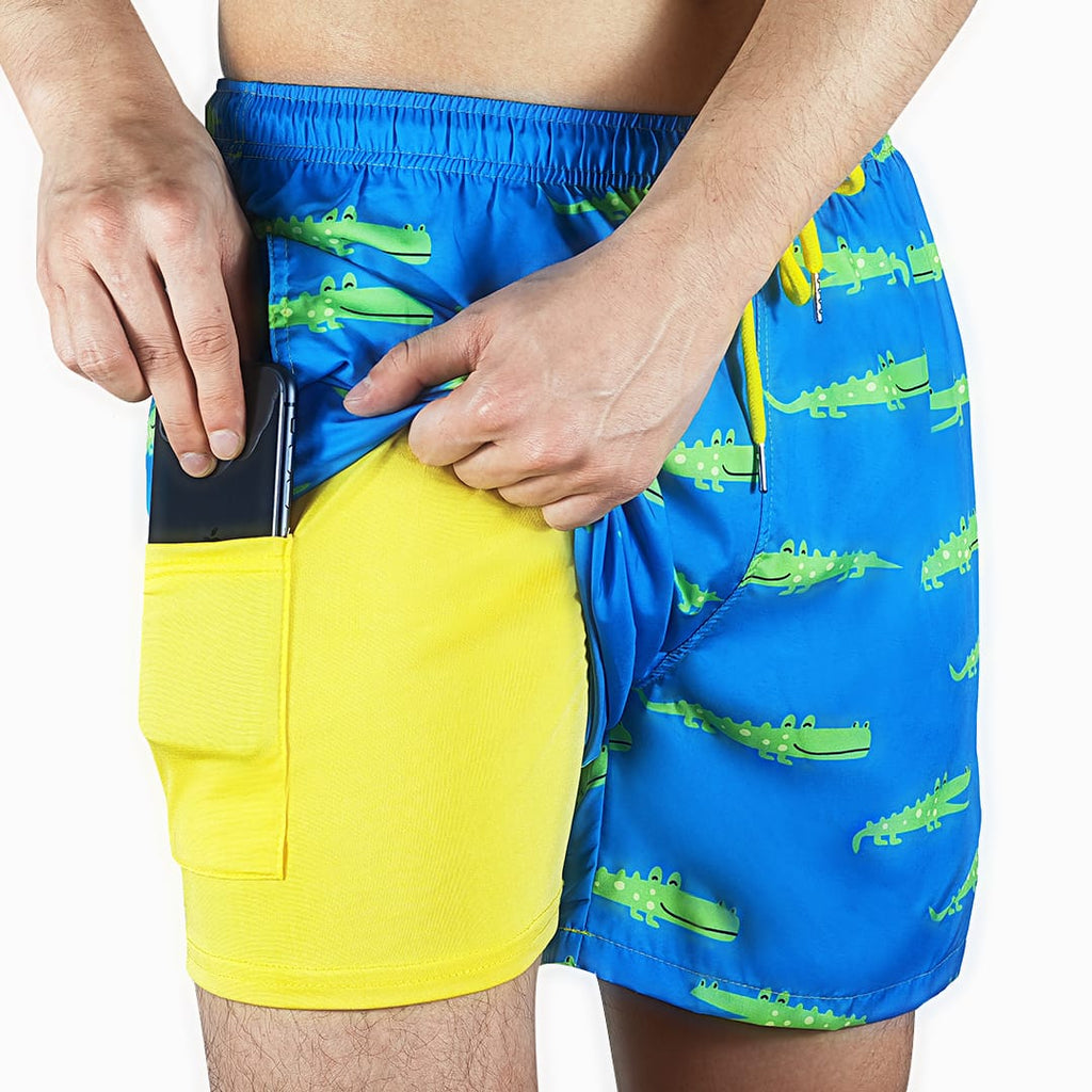 Crocodile Lagoon - 6 Mid-Length Hybrid Shorts