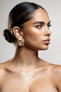 Maine | Gold Knotted Square Earrings