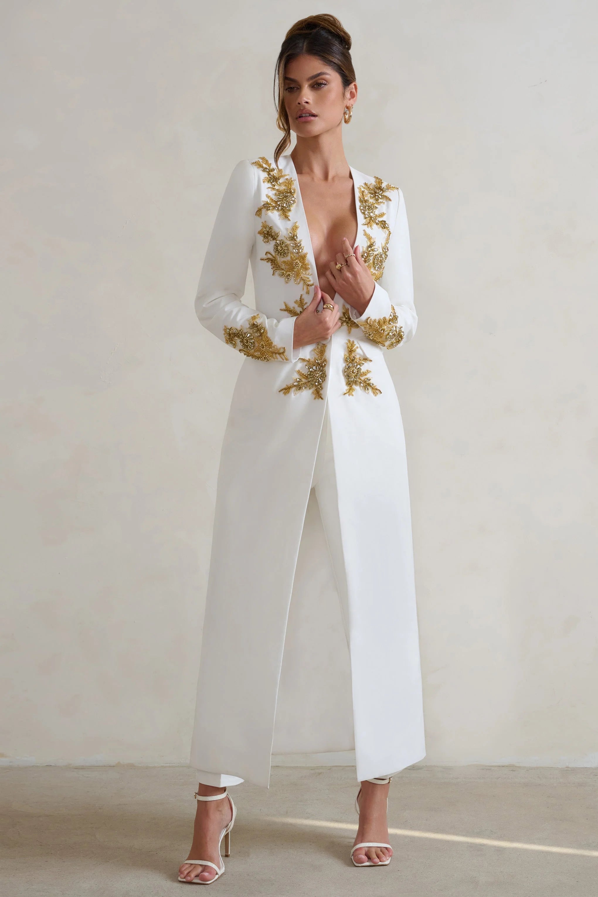 Cilla | White Cigarette Trousers