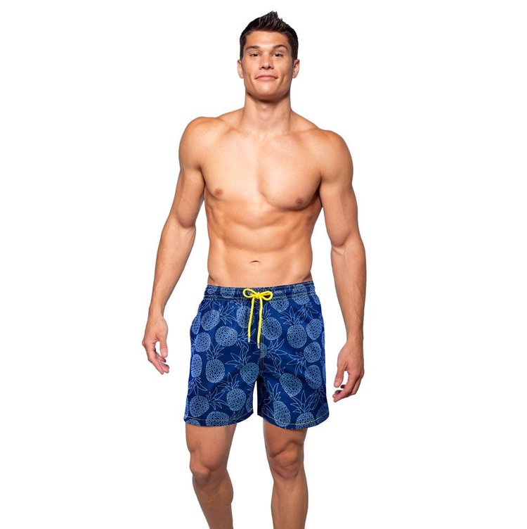 Blue Pineapple - 6 Mid-Length Hybrid Shorts