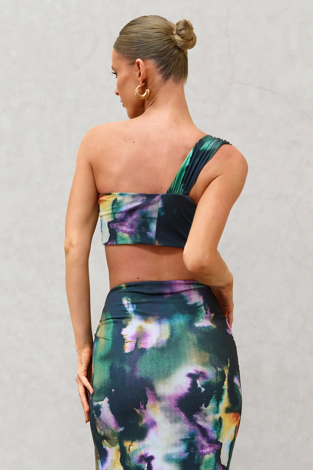 Open Heart | Watercolour Print Knot One Shoulder Bralette