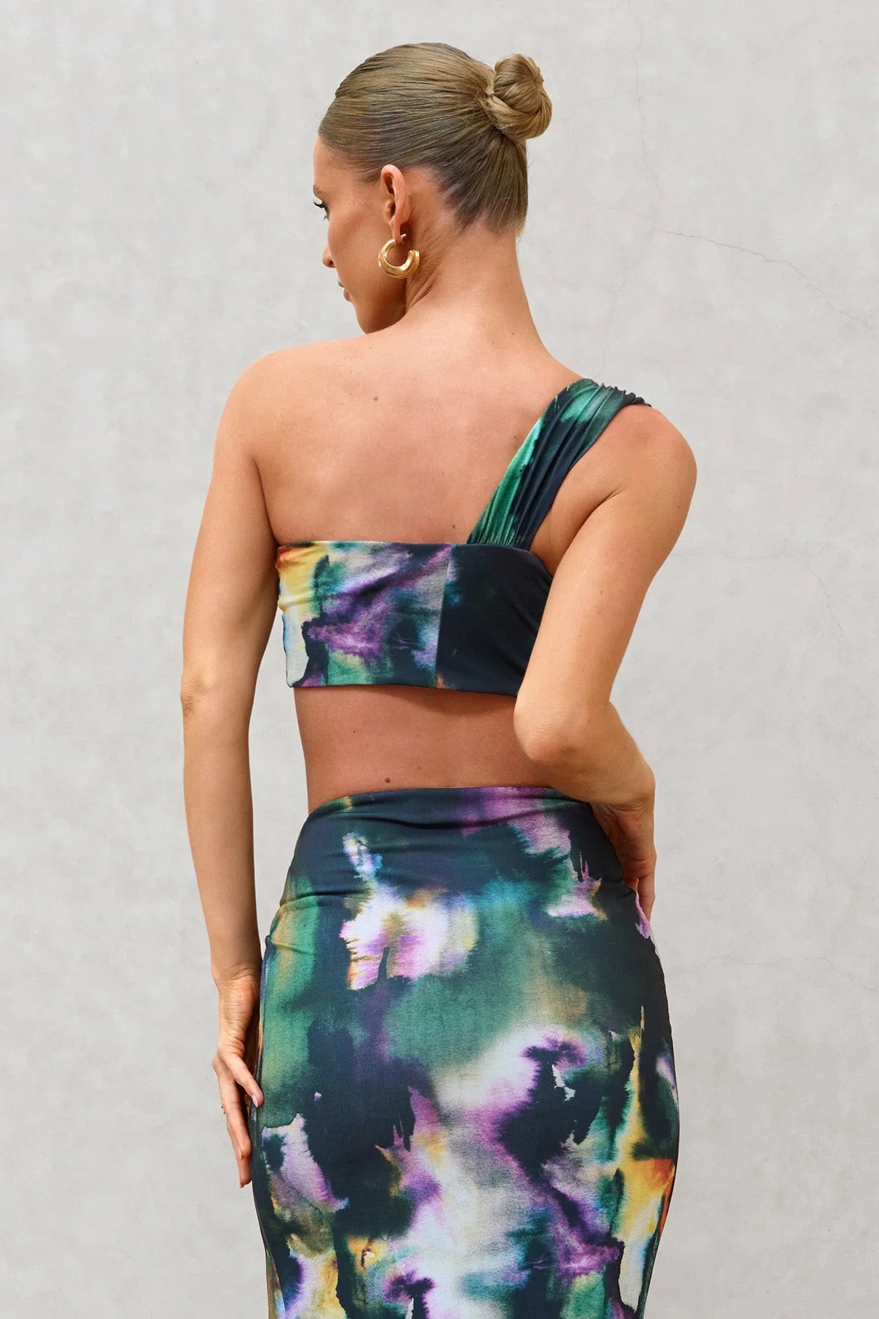 Open Heart | Watercolour Print Knot One Shoulder Bralette