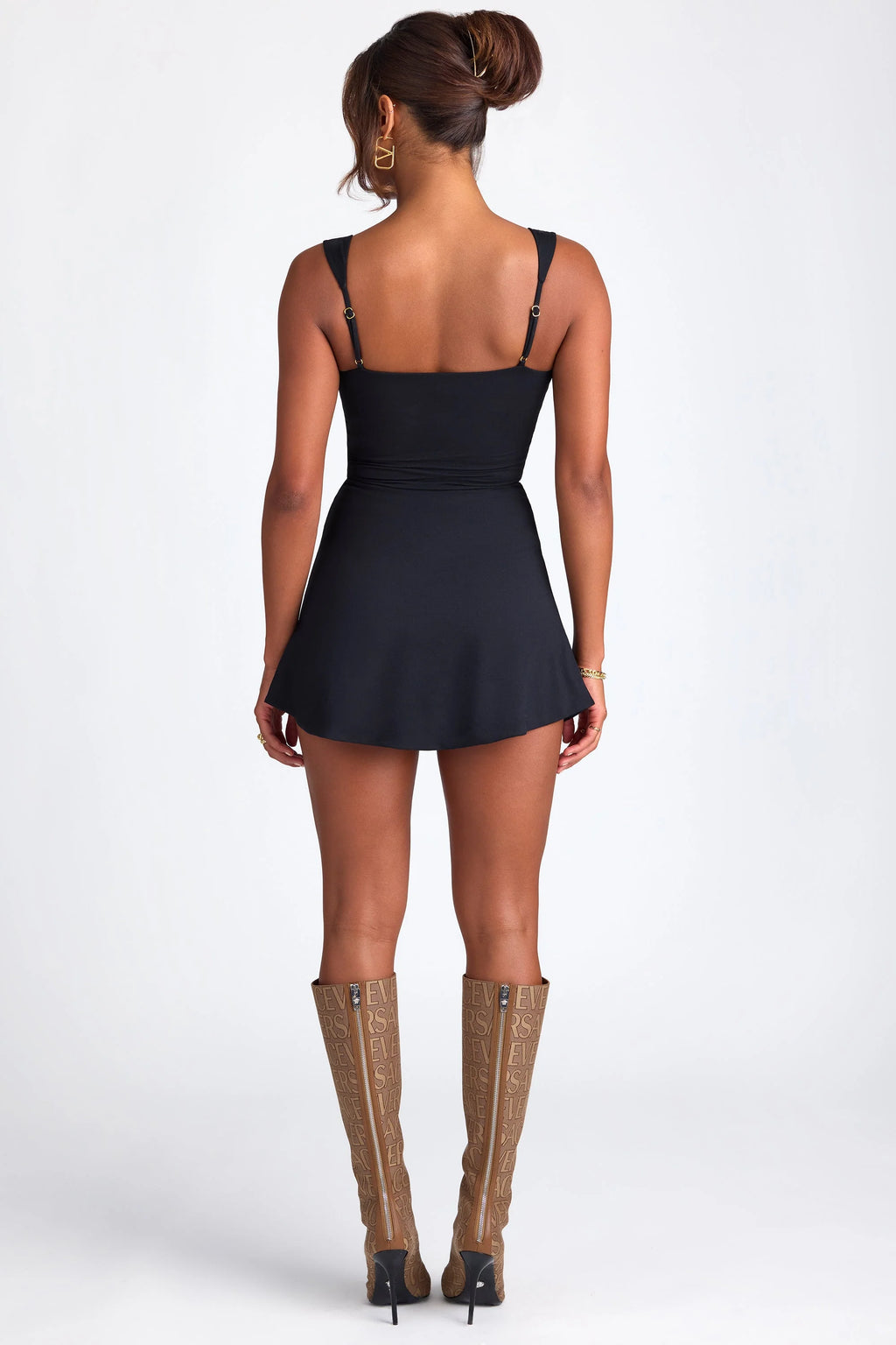 Modal Sweetheart Neckline Top in Black