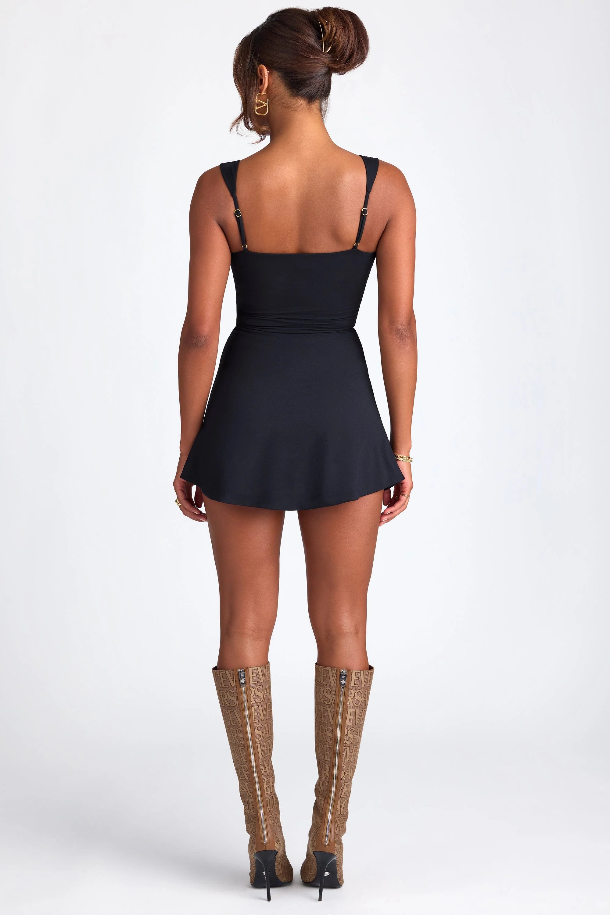 Modal Sweetheart Neckline Top in Black