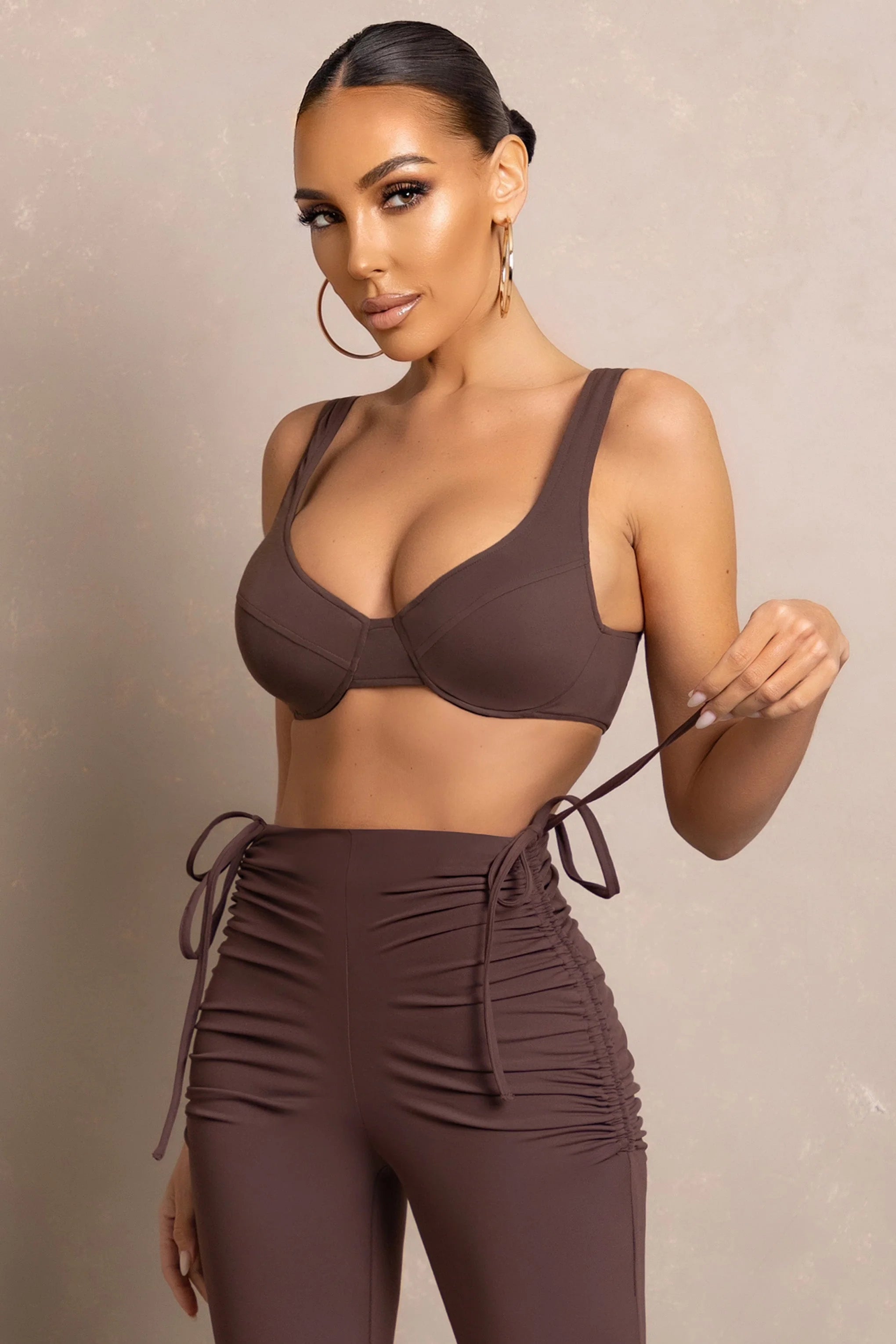 Under Pinning | Brown Balcony Bralette Crop Top
