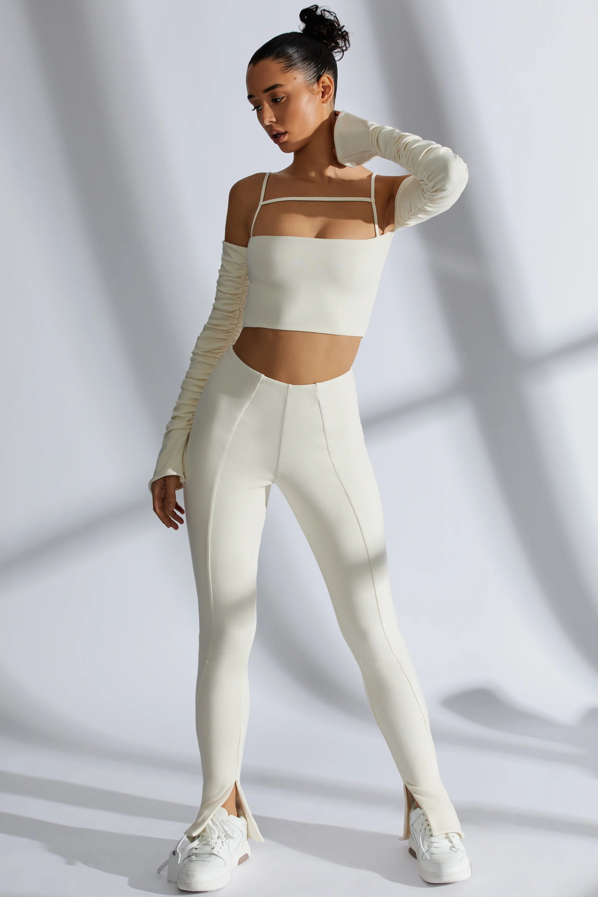 Ribbed Leggings in Ivory