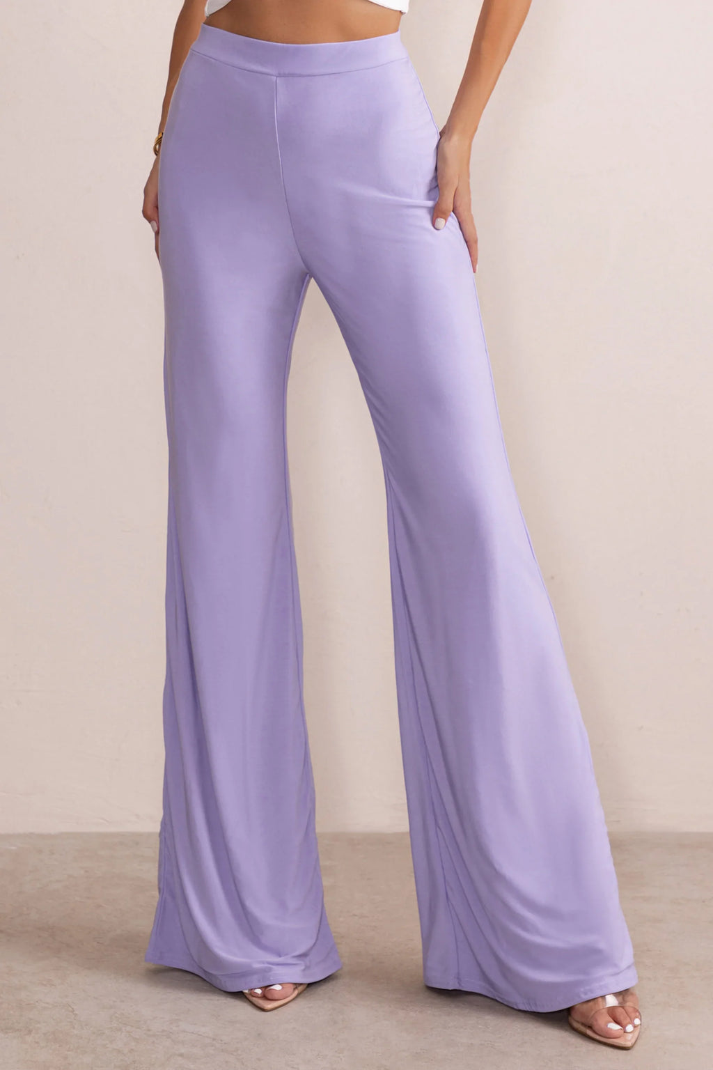 Romantic Night | Lilac High Waist Straight Leg Trousers