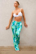 No Limits | Turquoise Print Wide Leg Trousers